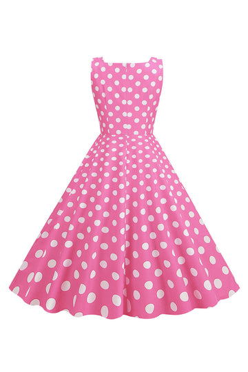 Svart Polka Prikker Vintage 1950-tallet Kjole